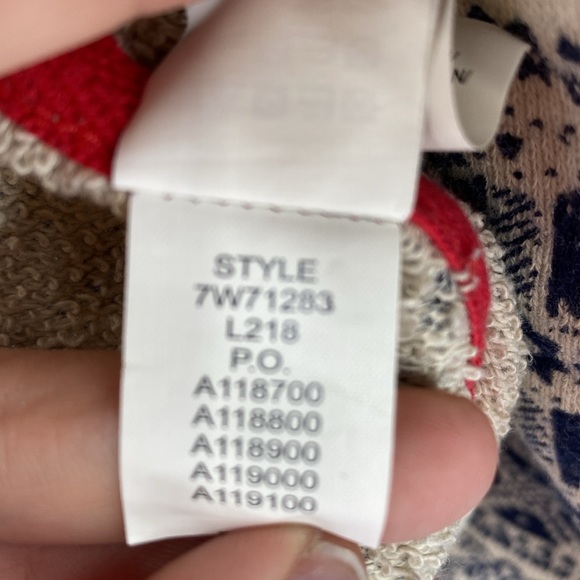 Lucky Lotus by Lucky Brand Open Front Cardigan Womens Sz Large Cream Blue Aztec - Picture 9 of 14